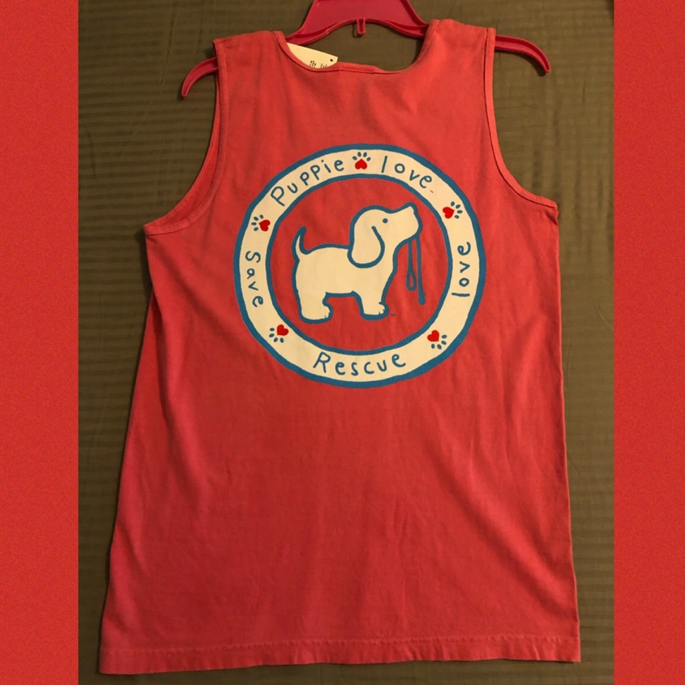Puppie Love Pink Tank Top